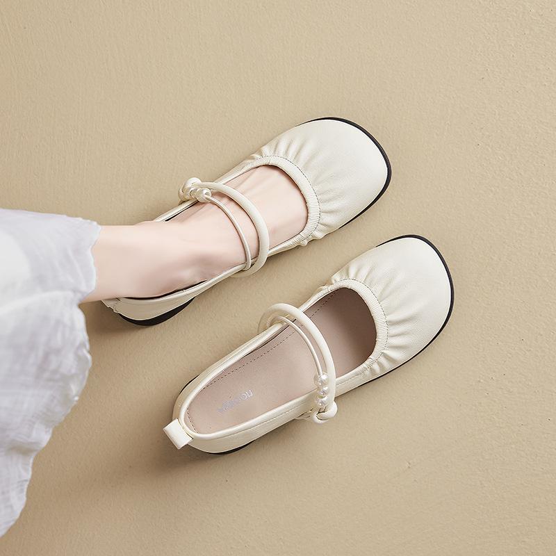 Augustine Mary Jane Single Shoes Women's 2025 New Summer Small Fragrant Wind Soft Sole Small Leather Shoes Temperament Shallow Mouth Single Shoes