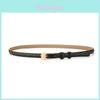 Womens Genuine Leather Slim Waist Belt For Dresses And Shirts With Metal Buckle For Casual Or Office Wear