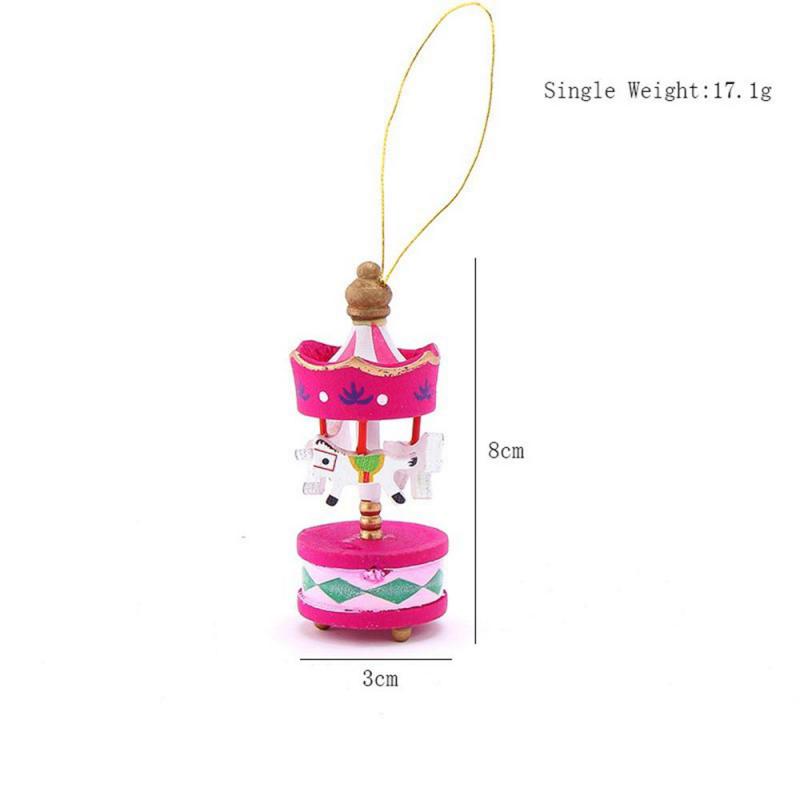 Mini Wooden Carousel Set Off The Atmosphere The Perfect Holiday Gift Wear-resistant Enhance The Christmas Atmosphere Handmade