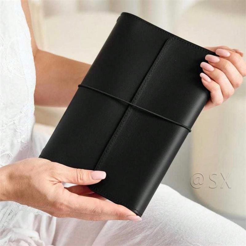 Leder-Buchschutz mit Gummiband, Kartenfächern, Stifthalter und multifunktionaler Journal-Hülle, sofort lieferbar