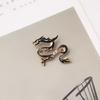 Unique Dragon Badge Pin Ornament Retro Dragon Form Lapel Pin for Statement Style