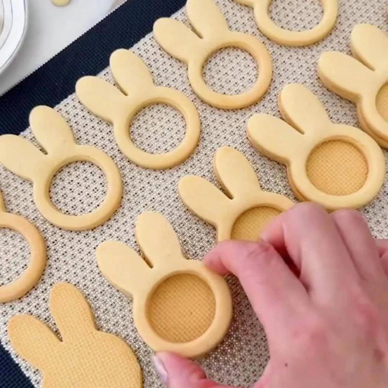 Cartoon Long-eared Rabbit Shape Cookie Cutter Mold Easter Bunny Cookie Cutting Mould Fondant Cake Decoration Kitchen Accessories