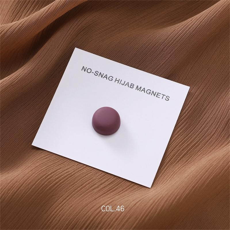 New 54color Matte Silk Scarf Hijab Magnet Brooch Strong Magnetic Buttons Round Shawl Dual-use Collar Clip Cufflinks