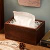 Retro Tissue Box Creative and  Modern Home Living Room Dining Room Dining Room Solid Wood Pumping Carton Storage Napkin Carton