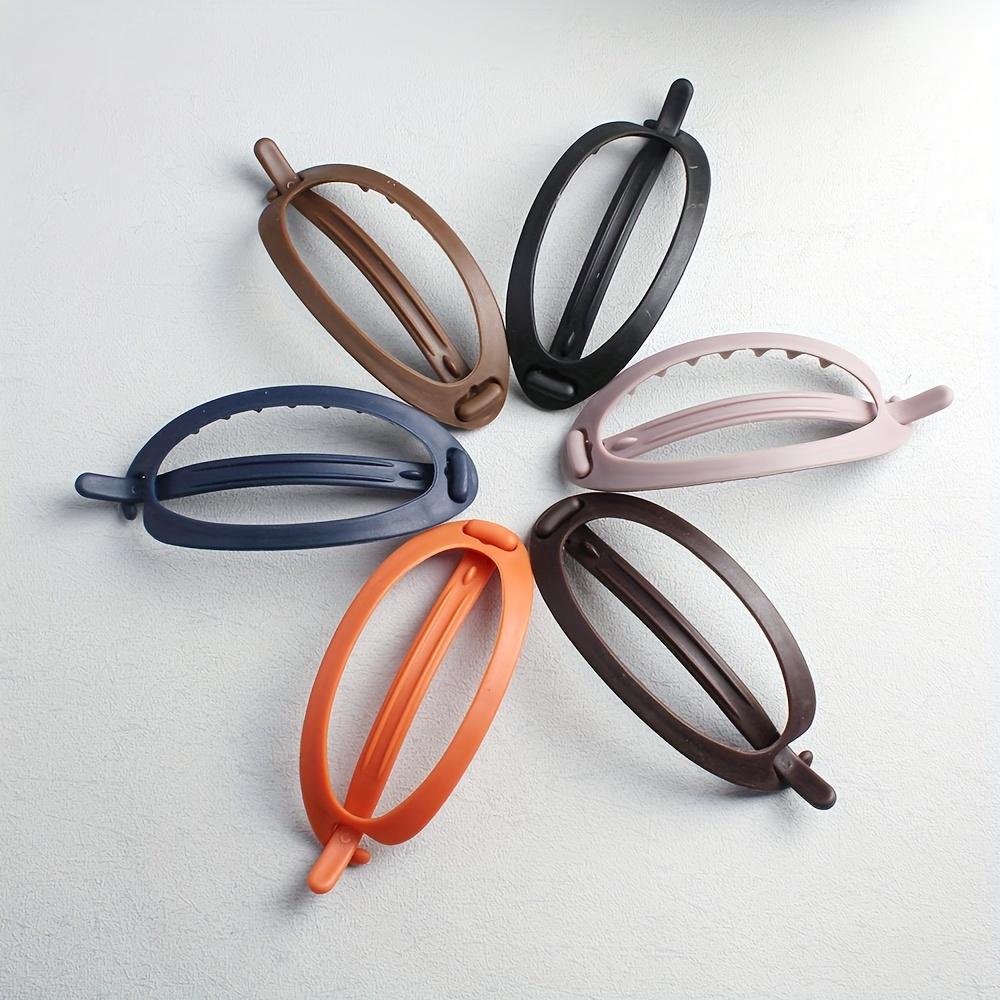 Elegant Solid Color Twist Hair Clip Simple, Versatile Oval Design with Hollow Detail for Women, One piece, Hair Clip