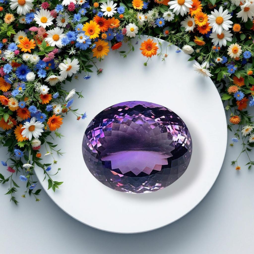 1 Piece of 20 To 30 Carat Size, Natural Amethyst Oval Cut Faceted Loose Gemstone, Healing Gemstone For Jewelry Making Stone Lot.