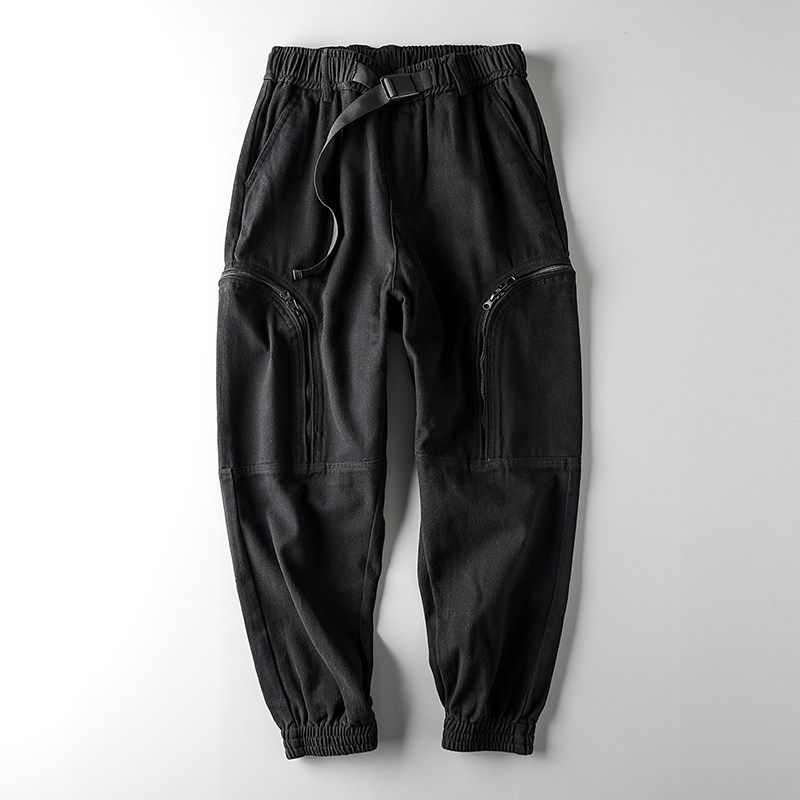 Heavy Foreign Trade Cut-off Label Vintage Export Original Men s Pants Black S