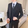 Groom's Slim Fit Dark Gray Wedding Suit Set for Best Man