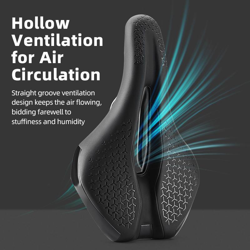 Bicycle Saddle Lightweight Non-Slip PU MTB Road Bike Saddle Shockproof Breathable Hollow Cycling Seat Cushion