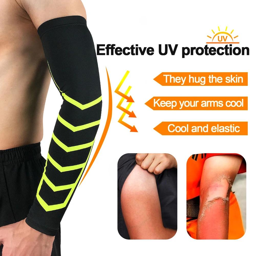 1 Pcs UV Sun Protection Arm Sleeves For Men Women Cooling Sports Sleeve Golf Cycling Football Basketball Tattoo Cover