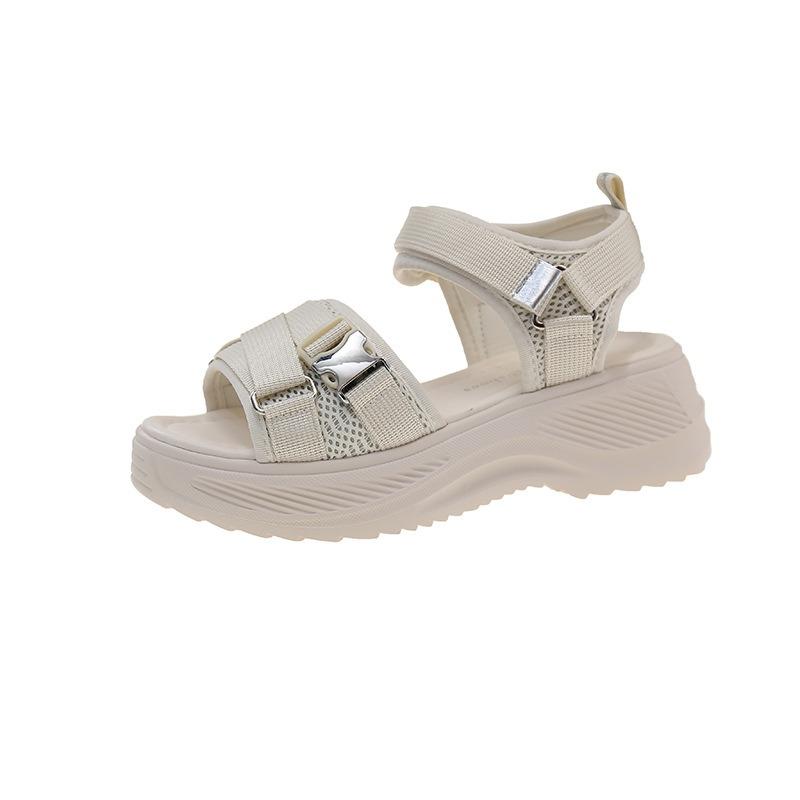 Daddy Sandalen Damen Oberbekleidung Sommer neu trendig mit geformten Aufklebern dicksohlige Muffin Sport Strand Schuhe Damen