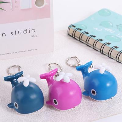 Bijoux Sonores Lumière Baleine Marine Porte-clés avec Son Lampe de Poche LED Porte-clés Baleine Animal Lumineux Dessin Animé Porte-clés LED Pendentif Sac