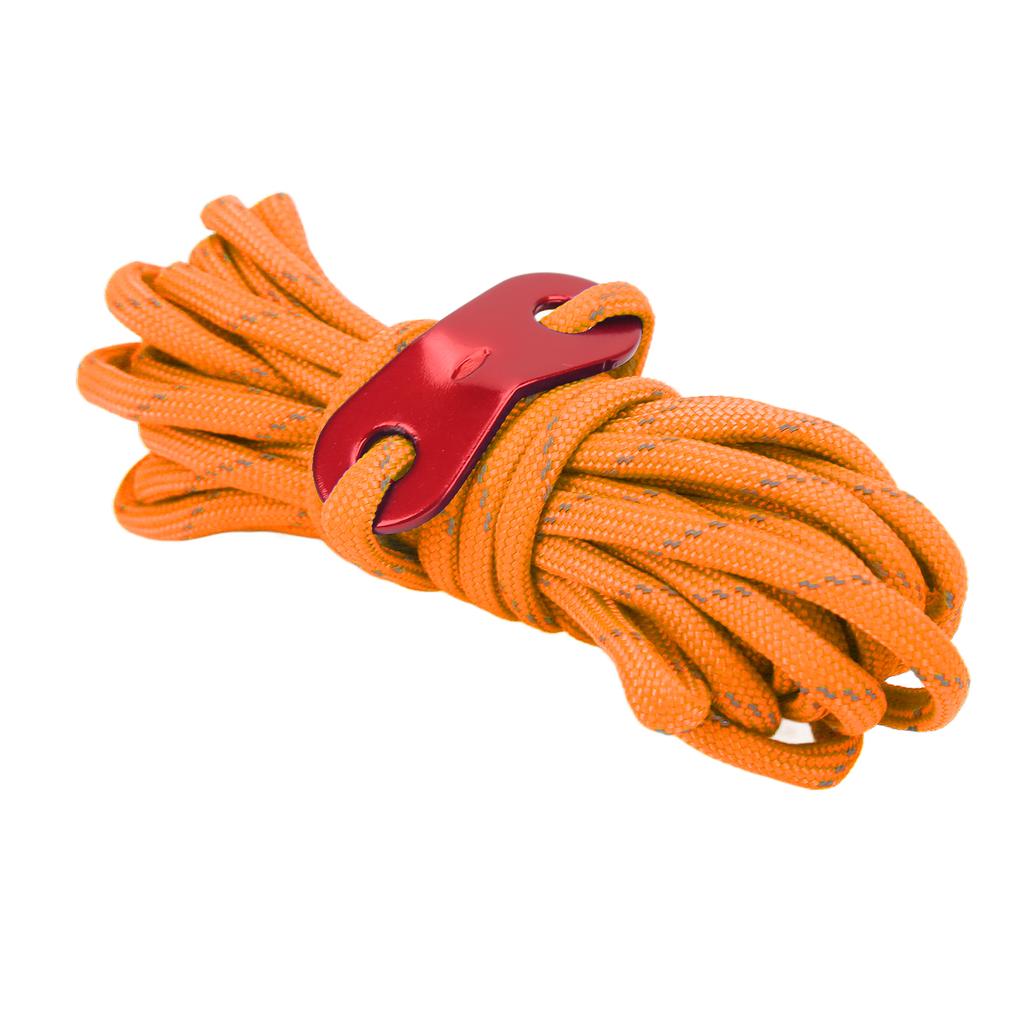 Reflective Guyline Tent Rope Thickened Windproof Camping Cord with Aluminium Alloy Wind Rope Buckle for Outdoor Camping