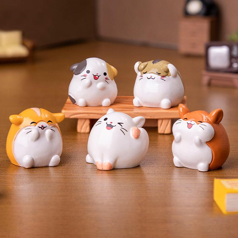 Cartoon Hamster Mikrolandschaft Ornamente Miniaturfiguren DIY Heimdekoration Autoinnenraum Schreibtischzubehör Geschenke