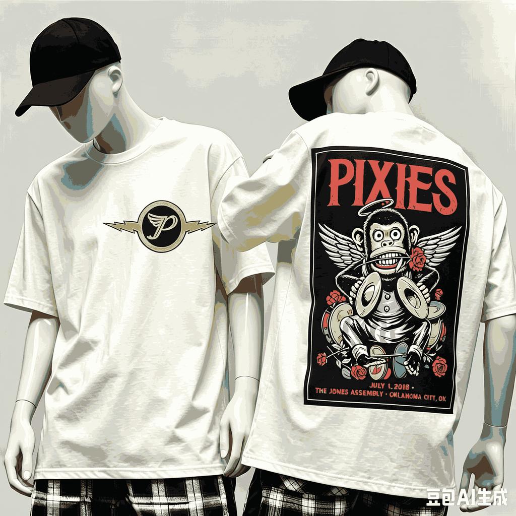 Pixies Für Fan Geschenk T-Shirt Unisex Unisex Harajuku Oversized Unisex Kurzarm Streetwear Hohe Qualität Paare Bequem Klassisch