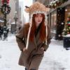 Winter Hat with Cartoon Deer Ears Plush Lining Ear Protection Hat Thickened Warm Adjustable Fit Leg Warmers Winter Wear
