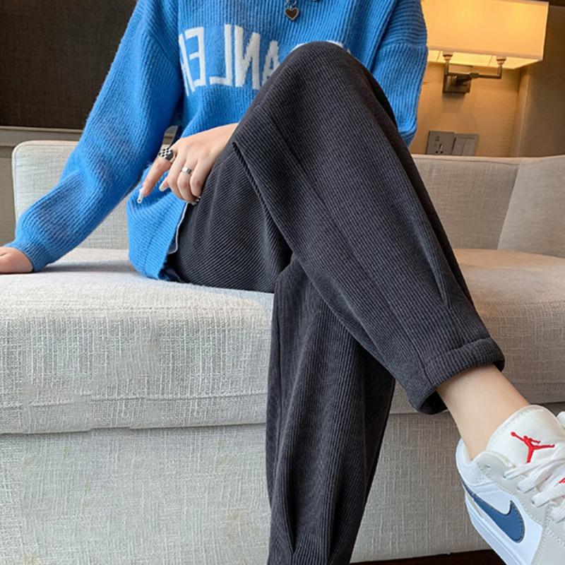 Women's New Spring Autumn Harem Pants, Thin Slim Fit High Waist Loose Jogger Pants Tapered Casual Carrot Trousers