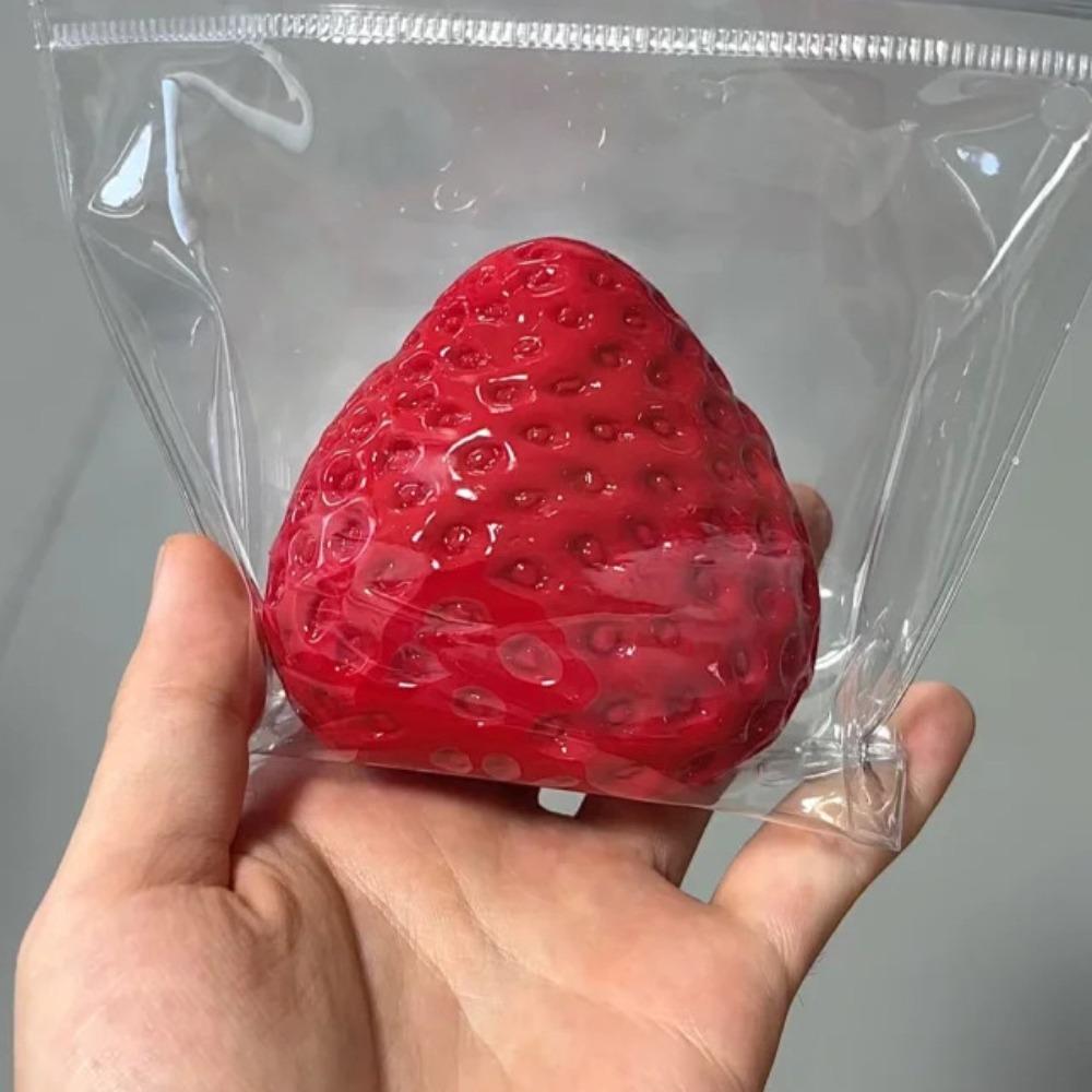 Simulation Strawberry Pinch Toy TPR Cartoon Fidget Toy Interesting Strawberry Squeeze Toy Children