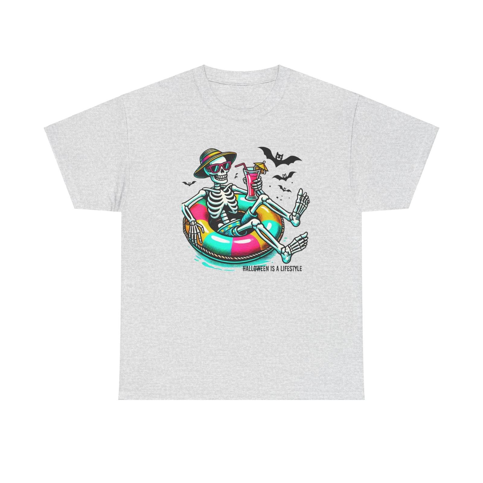 Funny Skelett Design Halloween T-Shirt, Spooky Skeleton Tee, S