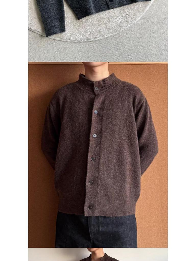 Men's Casual Knitted Lapel Cardigan Sweater - Loose, Versatile, Single-Breasted Perfect for Spring & Autumn