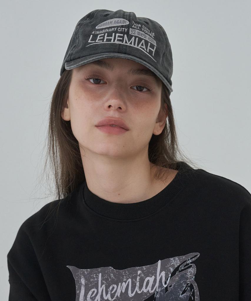 Leuhemia Vintage Lettering Cap _ Gray