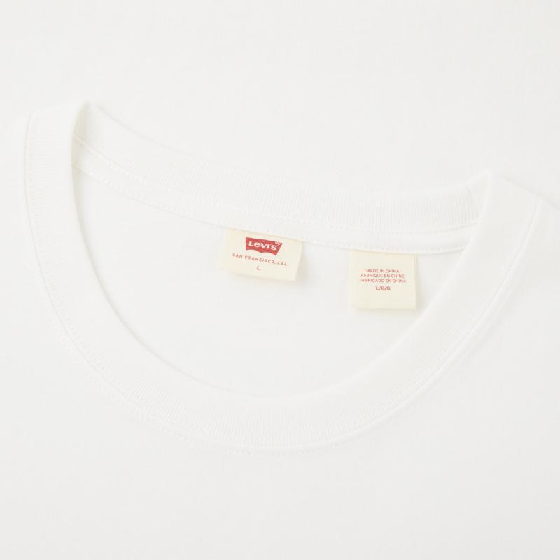 Levis Letter Logo Printed Round Neck Short Sleeve T-Shirt Men Tops White A9228-0000
