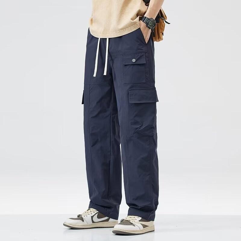 American Overalls Men's Summer New Ins Trendy Brand Loose Large Size Casual Pants Fashionable Multi-pocket Straight Trousers