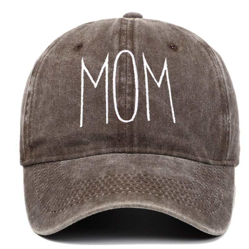 "DAD MOM" Gestickter Verstellbarer Fischerhut, Vintage-Wasch-Stil, Neutrale Unisex-Sonnenkappen für Outdoor-Aktivitäten, Urlaubsgeschenk