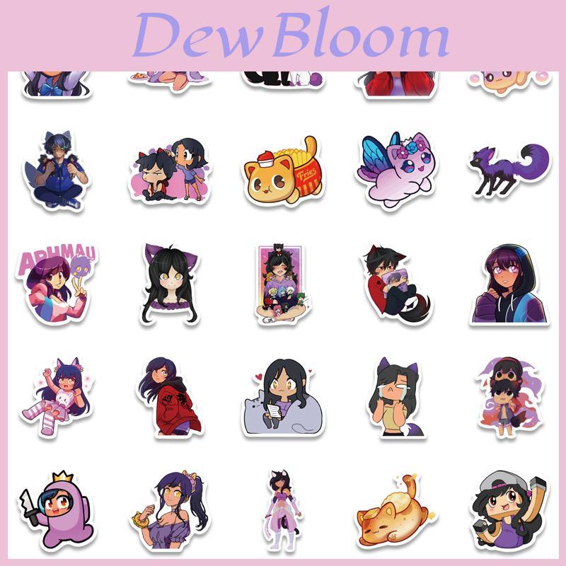 50pz Adesivi Impermeabili Graffiti Cartoni Animati Aphmau Per Decorazione Quaderno