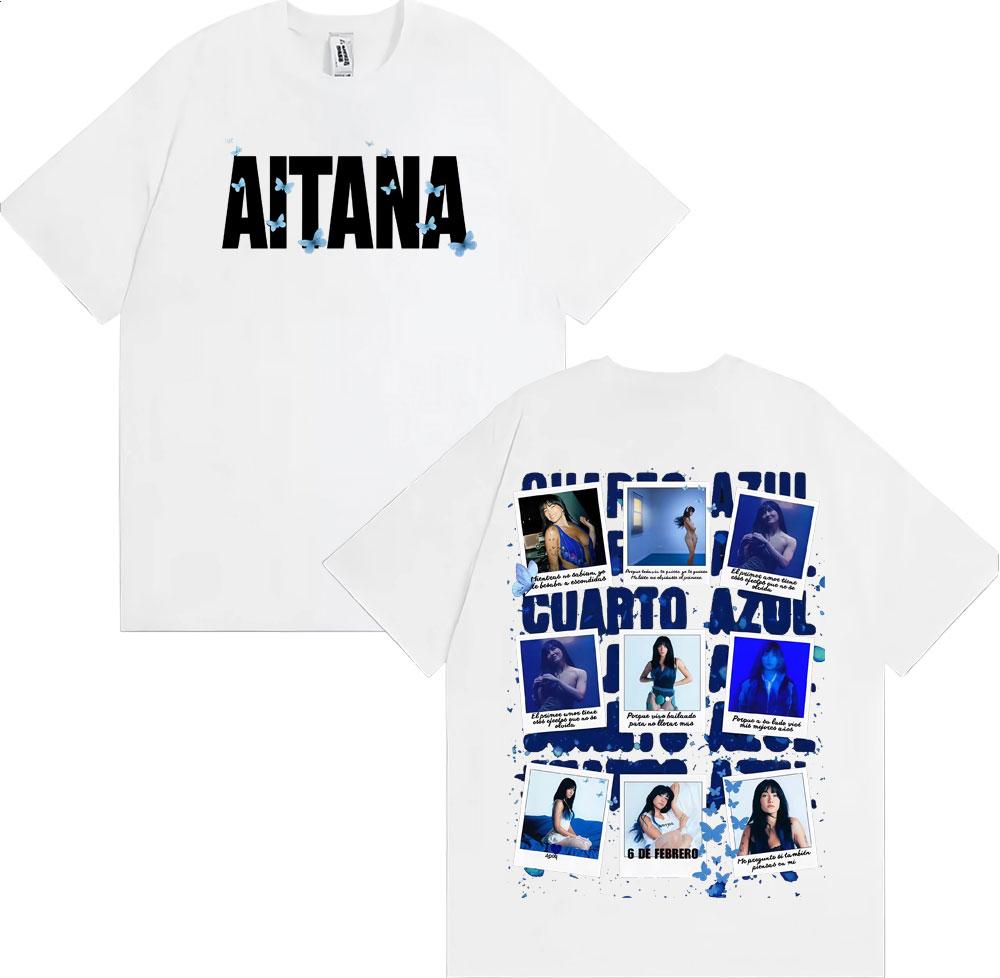 Sångerska Aitana Blått Rum Albumomslag Grafiska T-shirts Herr Dam Harajuku Estetik Kortärmade Bomulls-T-shirts Streetwear