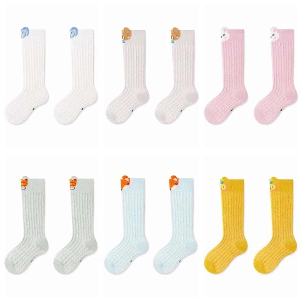 6Pairs Mesh Calf Socks Baby Cartoon Animal Long Tube Socks Cute Infant Cotton Stockings  Kids