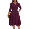 Medium and long dress, font slim fit, horn dress, seven-quarter sleeve wedding guest work dress
