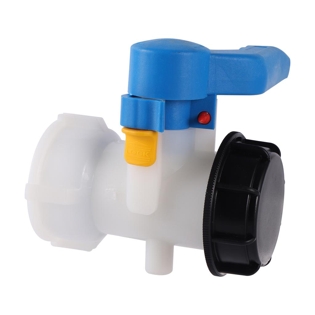Plastic DN40/DN50/DN80 Active/Integrated Garden Butterfly Valve For IBC Water Tank Container 1000L Switch IBC Tank Adapter