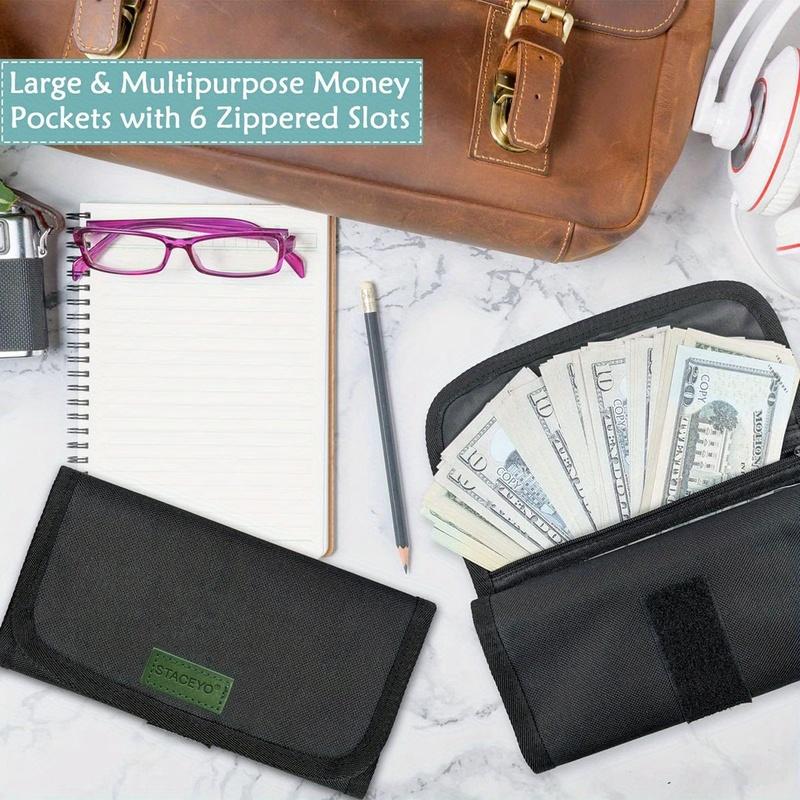 Oxford Fabric Foldable Wallet for Cash Checks Passports, Travel Organizer, 1-Pack
