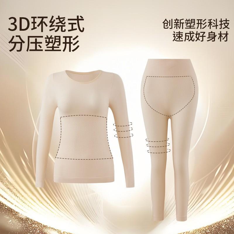 Womens Thermal Underwear Set Long Sleeve Top Pants Slim Fit Stretchy Base Layer Fall Winter