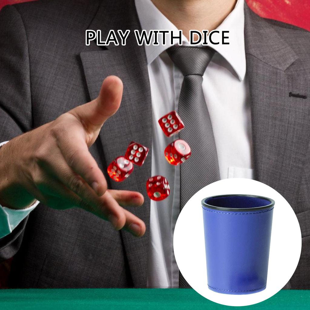 PU Leather Dice Cup Fashion Simple Dice Shaker Cup Flannel Interior Quiet Shaker Cup Clubs Entertainment Dice Cup