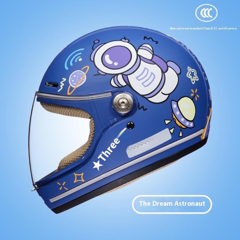 2024 new children's class A helmet cute cartoon motorcycle helmet electric motorcycle available in four seasons