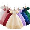 Europäisches & Amerikanisches Blumenmädchen Kurzarm Prinzessinnenkleid: Kinder Abend- & Hochzeitsoutfit
