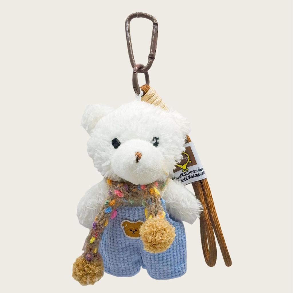 Ins Scarf Bear Pendant Bag Hanging Blush Bear Teddy Bear Plush Doll Keychain