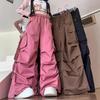 2025 Women's Retro Workwear Cargo Pants: Outdoor Hiking Style with Large Pockets and Straight-Leg Design