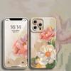 Case for IPhone 16 15 14 Plus Watercolor Painting Flower Matte Cases for IPhone 13 12 11 14 Pro Max X XS XR 7 8 Plus SE2 Cover