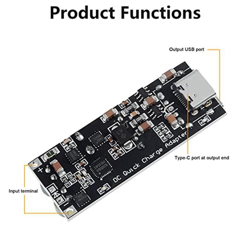 HOT 3PCS 60W 6-35V DC To USB Type C PD 3.0 QC4.0 + & Type A QC3.0 DC Fast Charge 12V 24V Step-Down Power Module