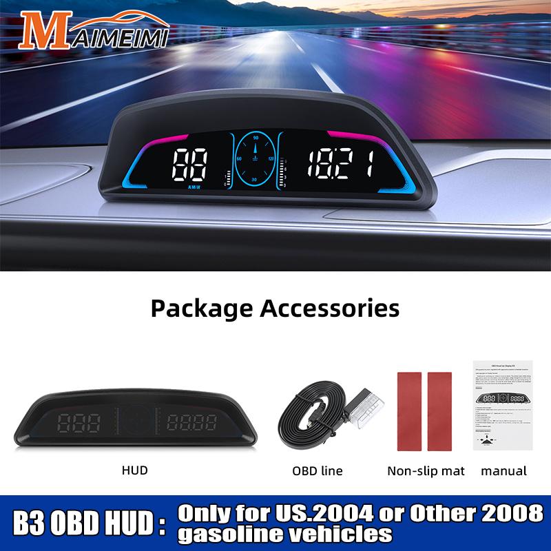 B3 OBD G3 GPS HUD Display Car Speedometer Head Up Display Car Smart Digital Speed RPM Water Temp Overspeed Alarm Reminder Meter