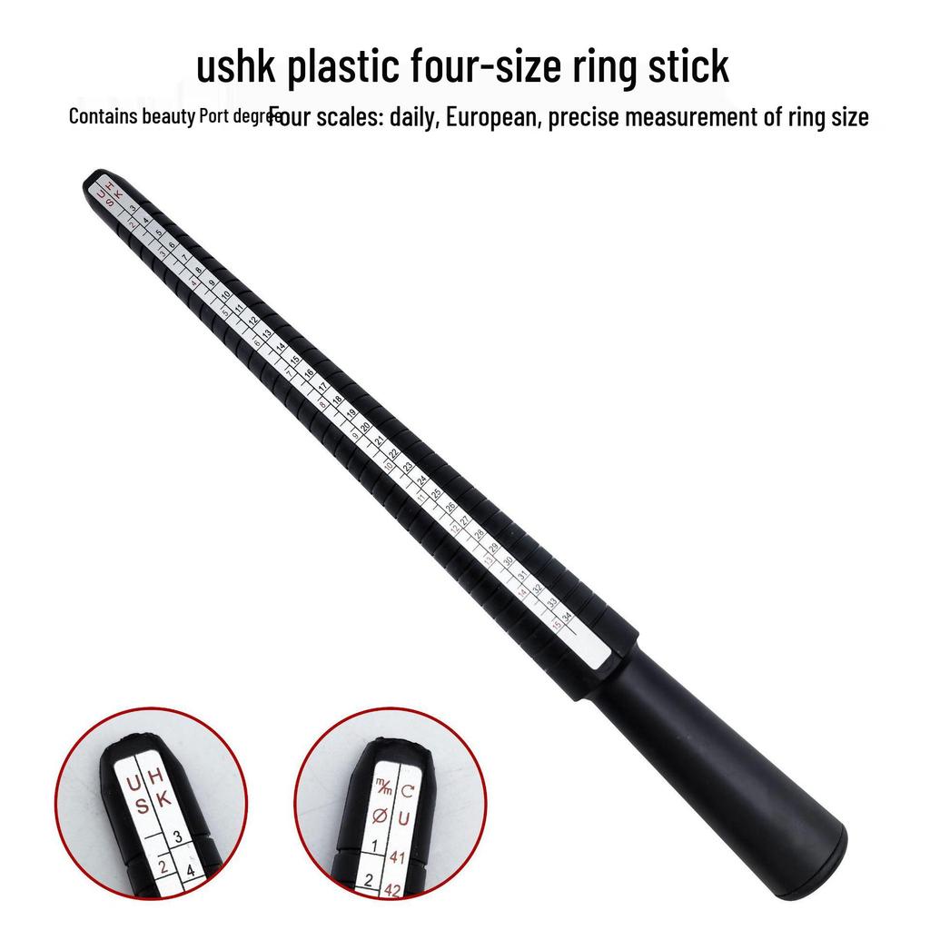 Four-in-One Ring Sizer: Plastic Mandrel Finger Sizing Tool