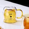 Double-layer Glass Cup 250ml Bear Tea Coffee Cup Gift Coffee Mug  Home Furnishings