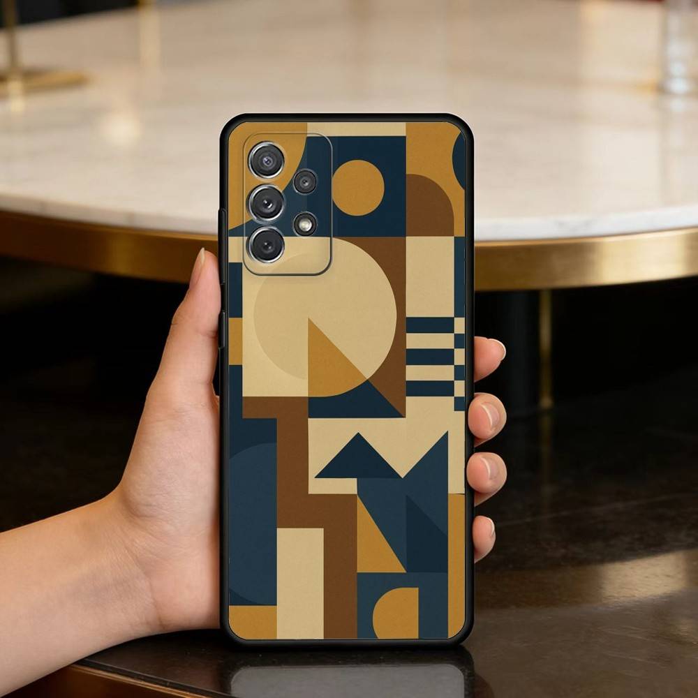 G-Geometric B-Bauhaus art Soft Silicone Black Cover Phone Case For Samsung Galaxy A73,A72,A71,A70,A53,A52,A51