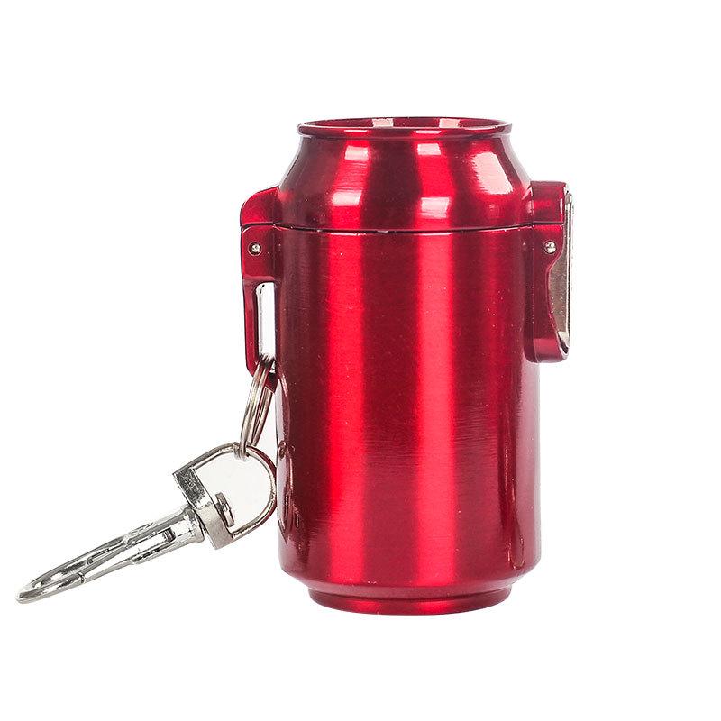 Stylish Metal Portable Ashtray & Cigarette Case with Pop-Top and Carabiner
