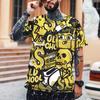 Fun Graffiti Street T-shirt 3D Printed Men's Hip Hop Summer Cool Tee shirt Casual Youth Popular Personality Short Sleeve Top