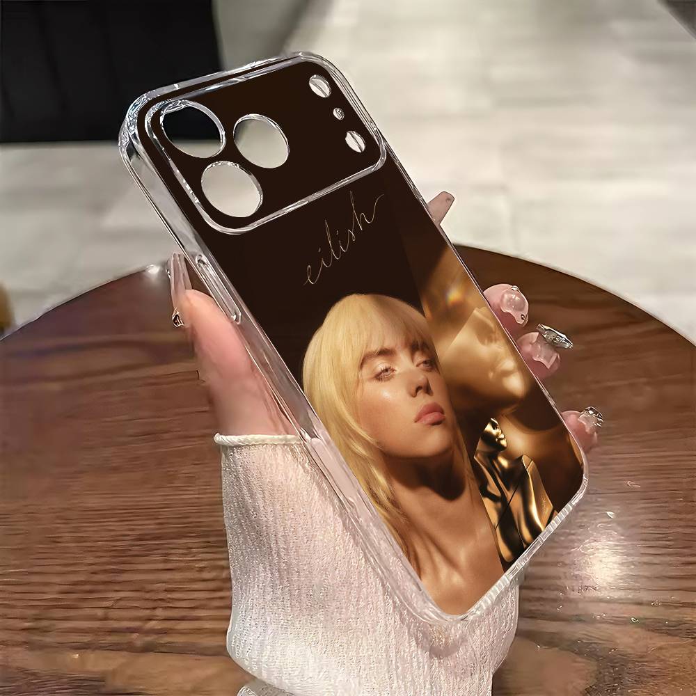 B-Billie E-Eilish Phone Case For iPhone 17 16 15 14 13 12 11 Mini Pro Max Plus Transparent Cover