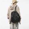 Large capacity tooling style high school student schoolbag men's new fashion casual solid color backpack